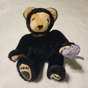 Vintage Annette Funicello Collectible Bear Co, Black Circus Bear, Poseable Plush